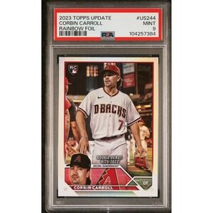 2023 Topps Update - Rookie Debut Corbin Carroll #US244 Rainbow Foil (RC) PSA 9